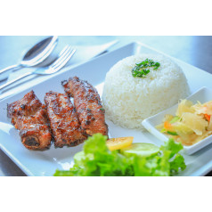 Grilled Pork Rib with Steamed Rice