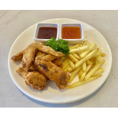 Fried Chicken Wing With French Fries