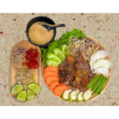 សាច់គោអាំងទឹកប្រហុក Grilled Beef with Prahok Sauce