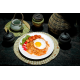 Stir-fried noodles with meatball (carbonara flavor)