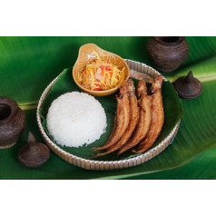 បាយត្រីកេះចៀន+ជ្រក់ស្វាយ