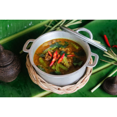សម្លរម្ជូគ្រឿងសាច់គោ+បាយ