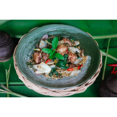 ឆាក្ដៅមាន់/សាច់គោ+បាយ