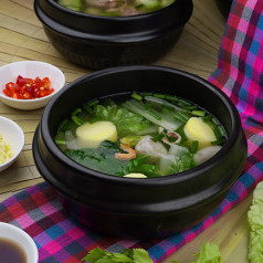 Fish Meaball Tofu Soup-Curly Bok Choy