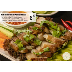 Khmer fried pork belly